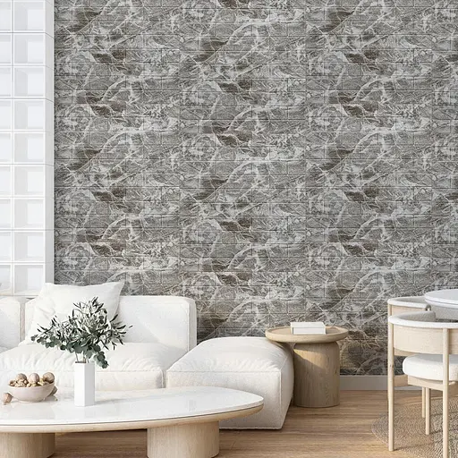 Декоративная 3D панель самоклеющаяся 700х770х5мм Черный мрамор (кирпич) (061-5) SW-00000036 - фото 5