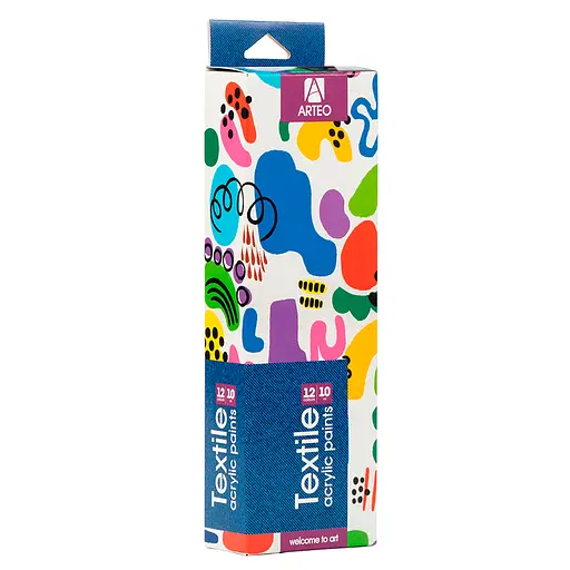 Набор акриловых красок для росписи тканей Colors 12×10 мл Arteo - фото 1