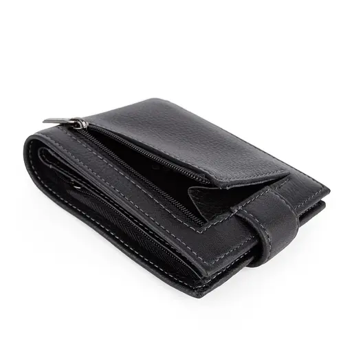 Портмоне чоловіче шкіряне De Esse LC47891-1 чорне на кнопці - фото 4