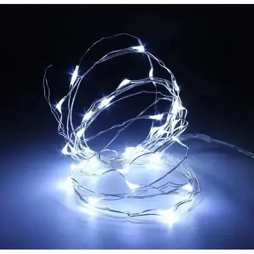 Светодиодная гирлянда LED Star нить проволка капля росы 2 м 20 led батарейки White