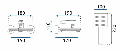 Смеситель для ванны Rea Blade настенный Old Black REA-B9975 Черный матовый - фото 7