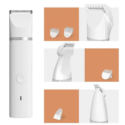 Портативная машинка для стрижки собак и кошек Vailge PHHT-4IN1 с насадками для груминга белая - фото 3