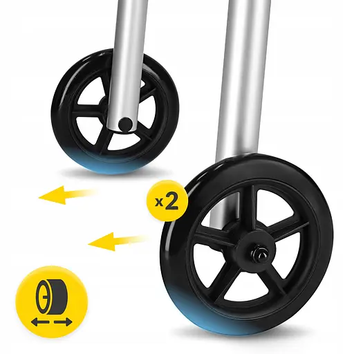 Реабилитационные ходунки 4FIZJO регулируемые, с колесиками Silver/Black (P-5905973406451) - фото 4