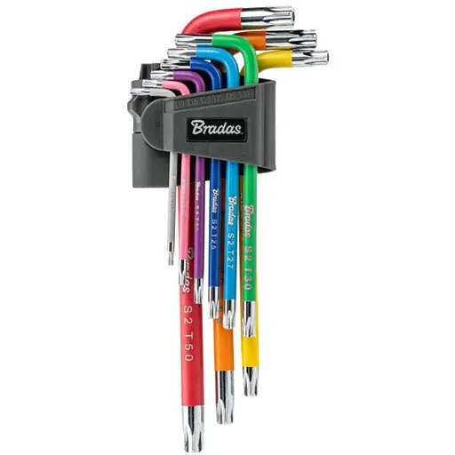 Набір ключів Bradas TORX TX 10-50 9 шт довгі (DIY-HKT42-LO/B) - фото 1