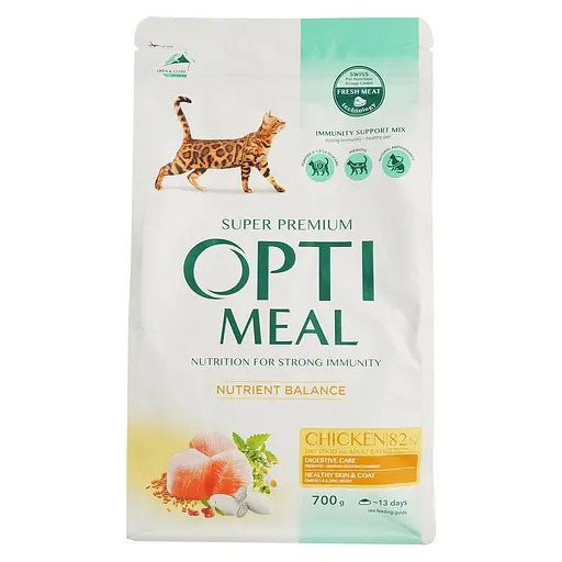 Сухой корм для взрослых котов Optimeal курица 0.7 кг (B1811202) - фото 2