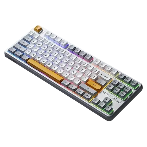 Клавіатура INPHIC K87 Black-Gold Switch White - фото 2