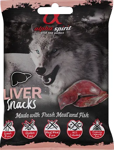 Напіввологі ласощі для собак Alpha Spirit Snacks Liver, кубики з печінки, 50 г - фото 4