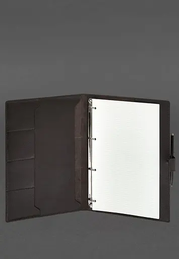 Кожаный блокнот А4 (софт-бук) 9.2 коричневый - фото 3