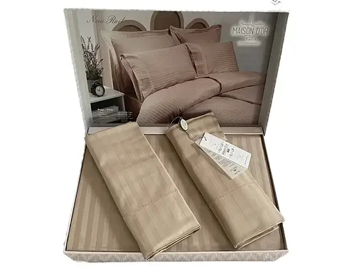 Постельное белье Rails Beige Сатин Премиум Maison D'or pbe0051913 - фото 2