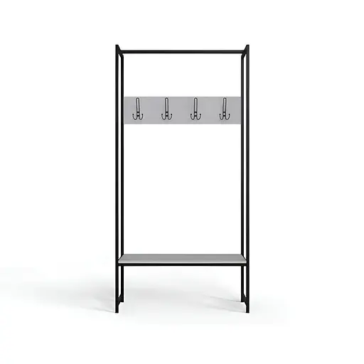 Вішалка модульна підлогова Ferrum-decor Треліс 12 180x90x38 чорний ДСП Білий 16мм (FRD-104307)