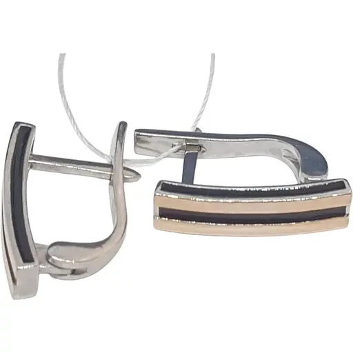 Серебряные серьги Полина с эмалью и позолотой. НЕАПОЛЬ