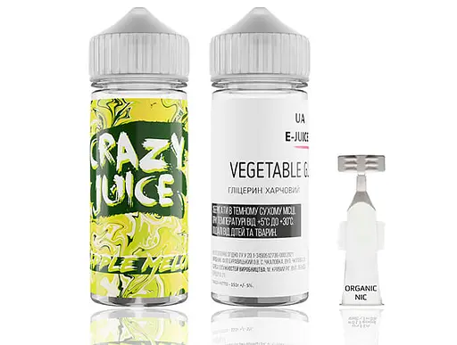 Набор компонентов для самозамеса органической заправки Crazy Juice Apple Melon 120 мл 0-3 мг Яблоко Дыня (11970)