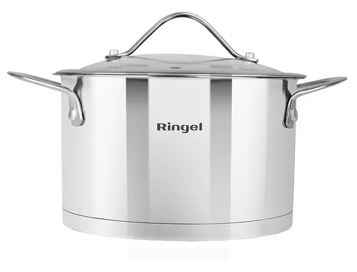 Каструля Ringel Grey Line 5.5 л 24 см з кришкою нержавіюча сталь (RG-2022-24) - фото 2
