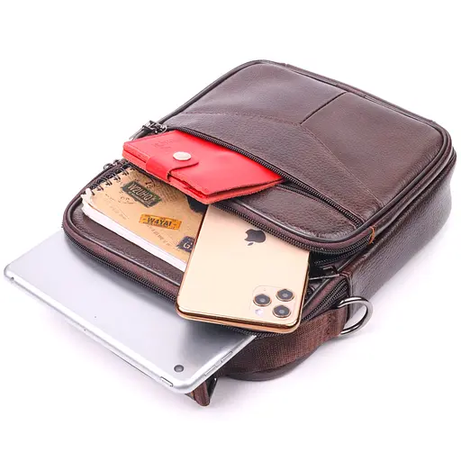 Чоловіча шкіряна сумка Vintage 20х24,5х6 см sum0022397 - фото 6