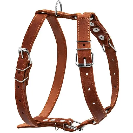 Шлея Collar одинарна для середніх собак (ширина 25мм, А:49-68см, В:68-80см) коричневий