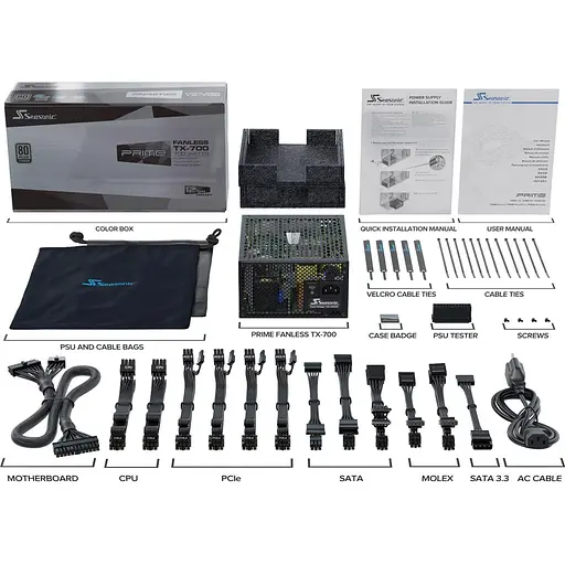 Блок живлення Seasonic Prime TX-700W Fanless Titanium (SSR-700TL) (PRIME-TX-700) - фото 7