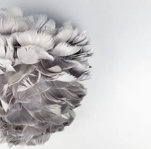 Нежный настенный светильник из серых натуральных перьев Line F Арт. WJU83 BK - фото 2