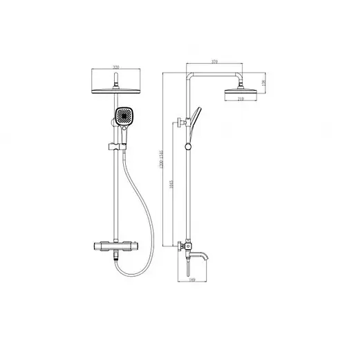 Душова система з термостатом Gappo G24791, 3-функціональна лійка, хром - фото 2