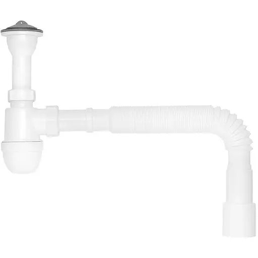 Сифон для раковини Kroner KRP - TB01 1 1/2"х40/50 мм CV032059, Білий - фото 1