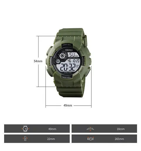 Чоловічий наручний спортивний годинник Skmei 1583 (Зелений з білим) - фото 10