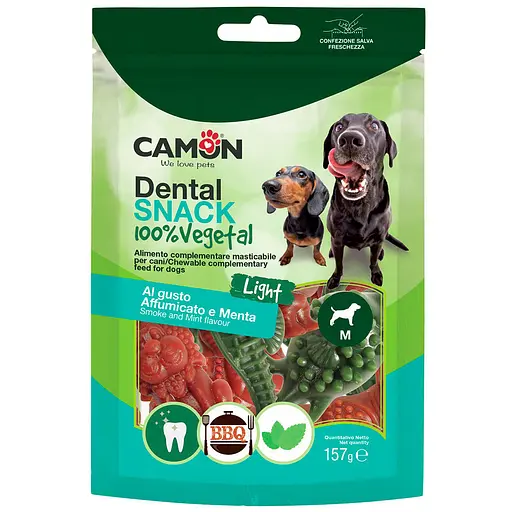 Ласощі для собак Camon Dental Snak Mix морські тварини з солодкої картоплі зі смаком томату копченостей та м'яти 157 г