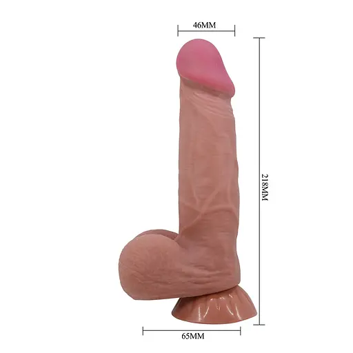 Фалоімітатор Baile Sliding Skin Bendable 8.5'' 21.8 см коричневий - фото 10