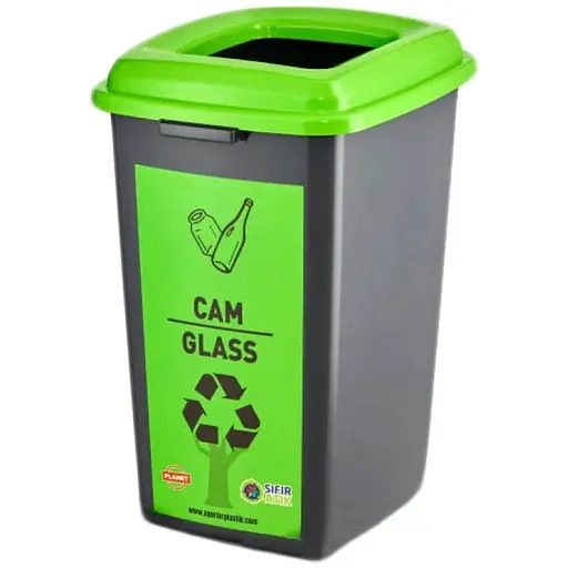 Бак сортувальний Planet для скла 50 л антрацитовий-зелений (00-00020308)