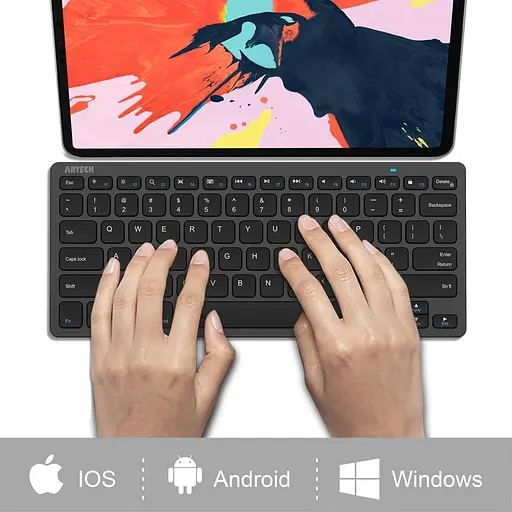 Ультратонка клавіатура Arteck, сумісна з 10,2-дюймовим iPad, iPad Air/9,7-дюймовим iPad, iPad Pro/iPad Mini, iPhone - фото 2