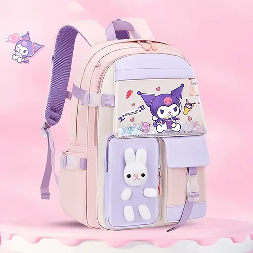 Рюкзак Kuromi, 36x20x40 см, 2 відділення, 6 кишень, регульовані лямки, на блискавці, C72823 (В асортименті)