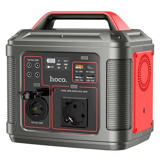 Портативная зарядная станция Hoco DB28 80000mAh (300W) Cеро-красная