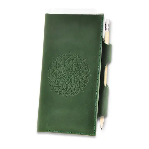 Кожаный женский тревел-кейс 3.0 зеленый с мандалой - фото 7