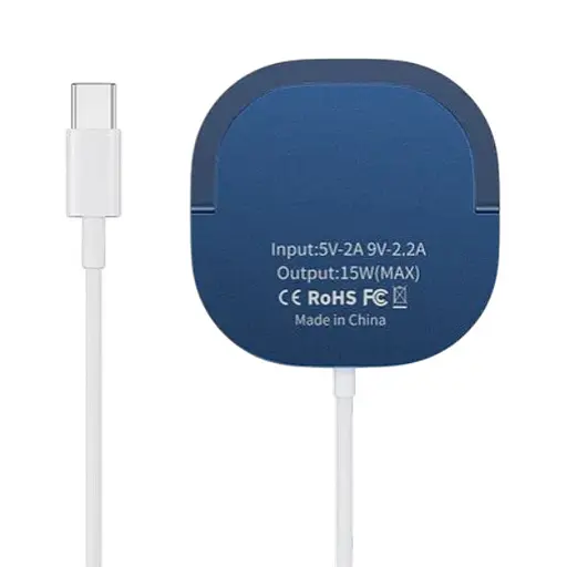 Зарядка Qi 2in1 MagSafe wireless charger with holder JYD-WC92 15W Max синя - фото 1