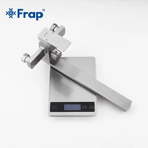 Смеситель для ванны длинный гусак гайка Ø35 Frap 1/8 F22802 (H802) Нержавеющая сталь - фото 7