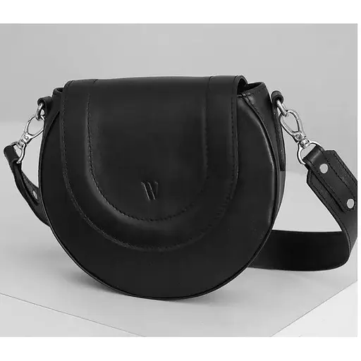 Жіноча шкіряна сумка Mandy чорна - фото 1