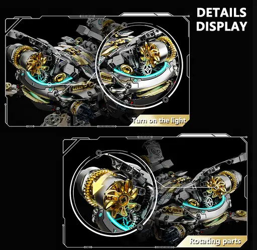 Конструктор черепаха MJI механічний двосторонній для дітей та дорослих 1277 деталей - фото 4
