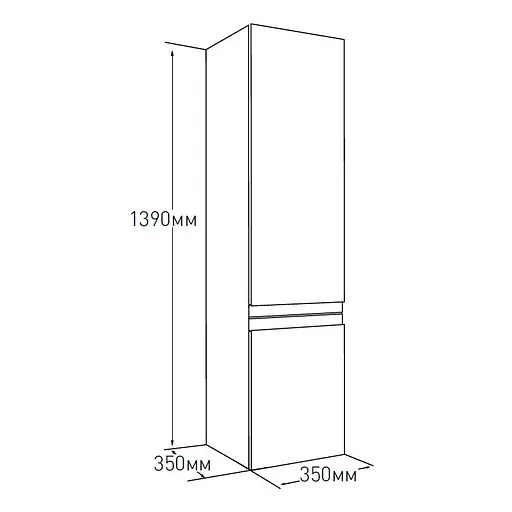 Пенал підвісний для ванни Volle Leon 15-11-55, Білий - фото 3