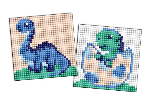 Набір з алмазною мозаїкою на самоклеючій основі для дітей Юрський період Динозавр 2, 2 шт. 9x9 см, AMS1132