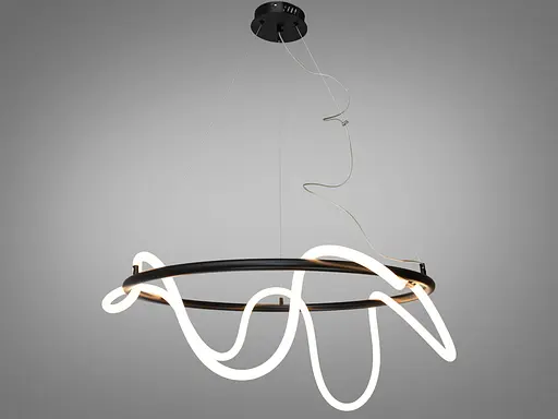 Підвісна LED люстра Шланг з серії "Роуплайт", 32Вт, чорна люстра шланг - фото 2