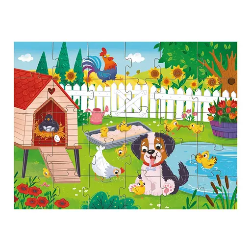 Детский пазл "Песик и цыплята" DoDo Toys 300681, 30 элементов - фото 3