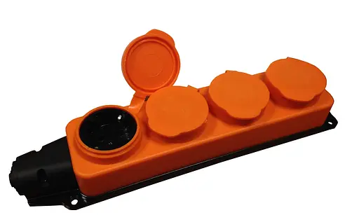 Колодка каучук влагозащита с/с 4-я с крышкой IP44 WATERPROOF16A ARCTIC LUMANO - фото 1