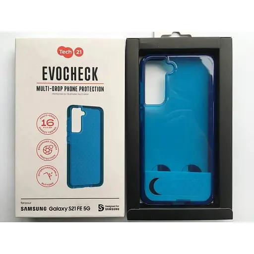 Оригинальный противоударный силиконовый чехол Tech21 Evo Check для Samsung Galaxy S21 FE 5G (6.4 ) Blue - фото 8