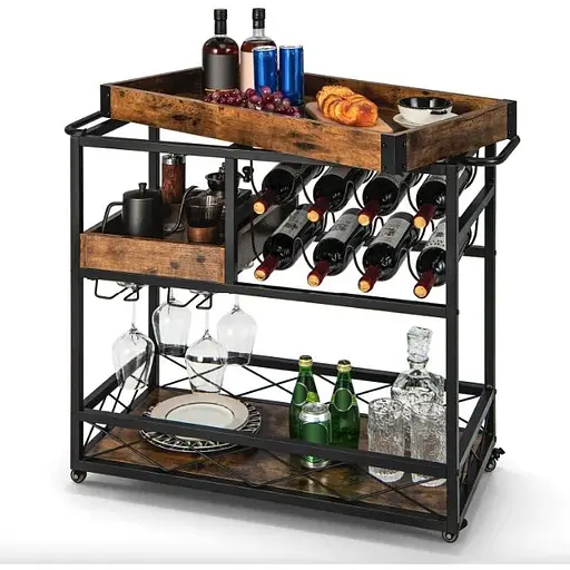 Барний візок Costway Mexico із кількома ярусами в стилі в стилі Loft - фото 4