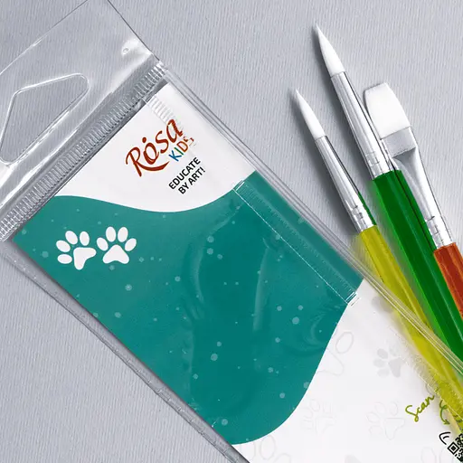 Набір пензлів №3 синтетика 3 шт кругла (№6 8) плоска (№10) Rosa Kids - фото 4