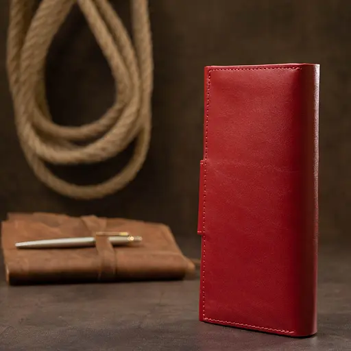 Кожаный женский кошелек Grande Pelle 19.5х10х2 см acs0018782 - фото 9