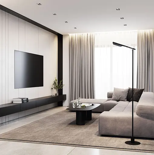 Торшер Skarlat RLL8101 12W+6W BK 4000K - фото 3