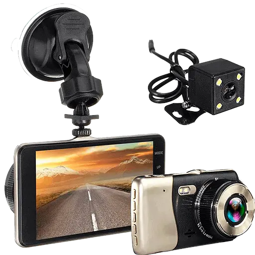 Автомобильный видеорегистратор DVR T652 4" Full HD с выносной камерой заднего вида - фото 2