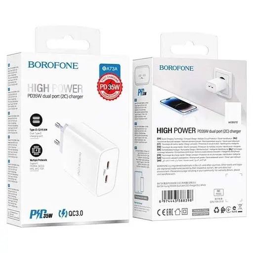 Мережева зарядка Borofone BA73A PD 35W - фото 4