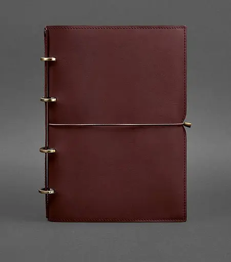 Кожаный блокнот А4 на кольцах (Софт-бук) 9.0 в мягкой обложке красный - фото 1