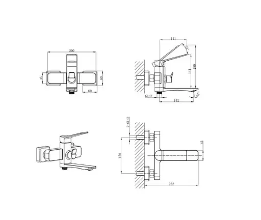 Смеситель для ванны Mixxus Wilson 009 Euro (MI7130) - фото 2