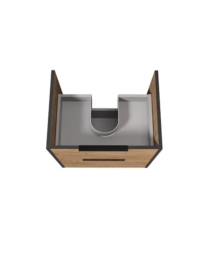 Тумба Мойдодир під стільницю Line Craft 60-А дуб крафт/Чорний - фото 2